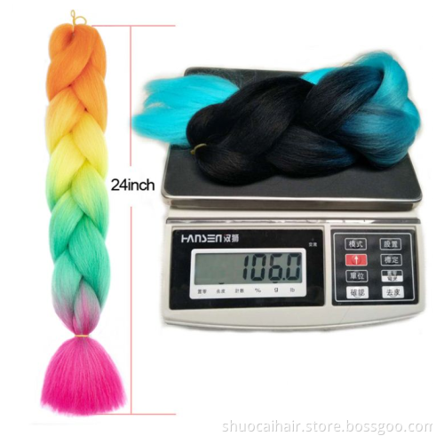 ombre Extensions For Women 24 Inches  60 Colors High Temperature Fiber Synthetic Braiding Crochet  jumbo synthetic braiding hair